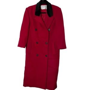 Vintage Christian Dior double breasted wool long coat size 4